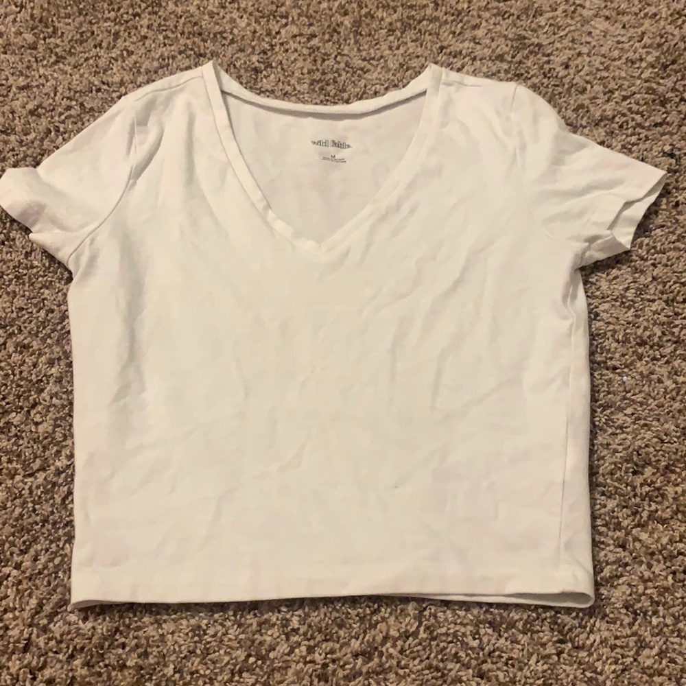 Wild Fable white v-neck crop top,